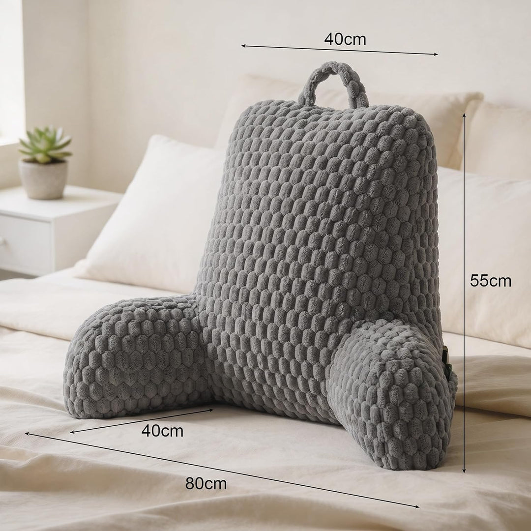 Lesekissen für Bett und Sofa, Rückenstützkissen mit Rückenlehne | Bequemes Sitzkissen mit Armlehnen,