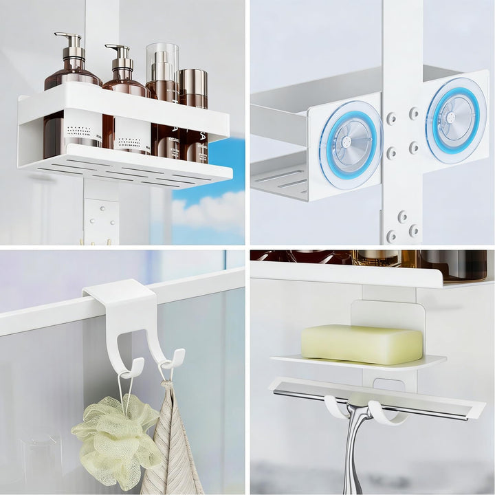 Duschablage ohne Bohren Badezimmer Organizer, Badregal Duschregal ohne Bohren, Duschablage zum Hänge