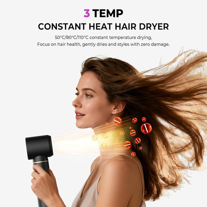 Hairstyler 5 in 1 Airstyler Haarstyler mit Luft Lockenstab Föhn Thermal Brush Glättbürste Set, Multi