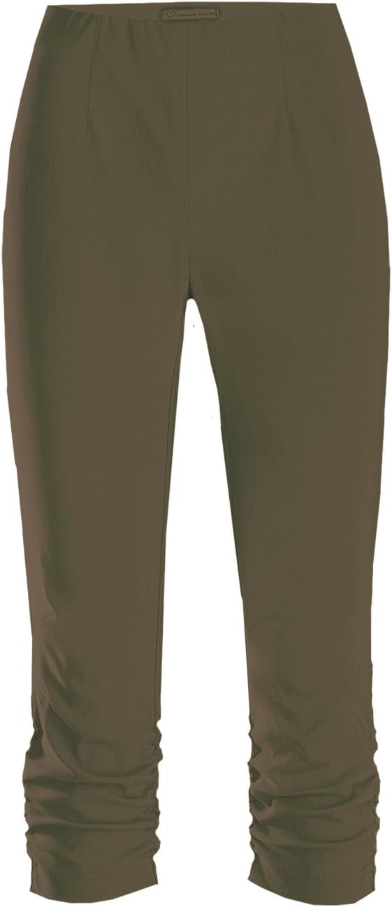 Stehmann Maria-530 Caprihose, Raffung unten am Bein 34 Khaki, 34 Khaki