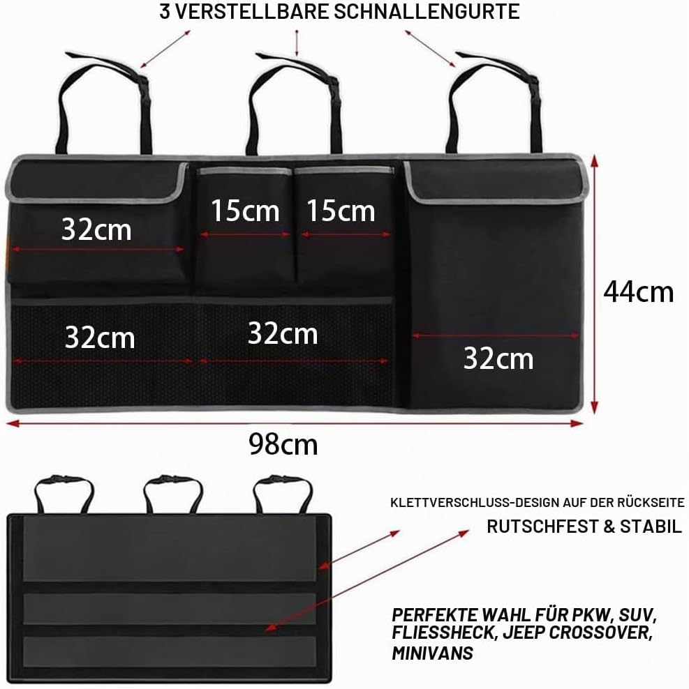 MEISHANG Auto Kofferraum Organizer, Aufbewahrungstasche, Kofferraumtasche, Autoorganisator, Autositz