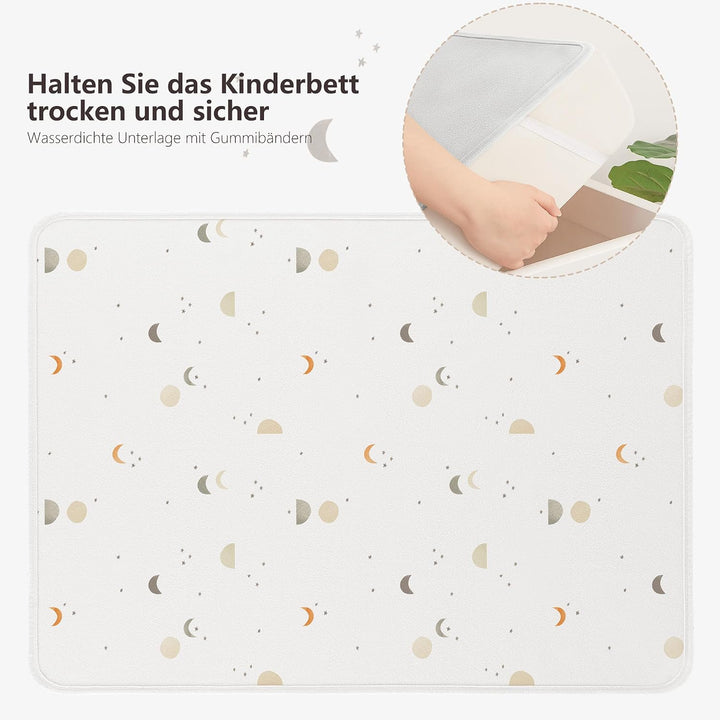 Susurration 2er Pack Bettunterlage Wasserdicht Kinder 75x90 cm Waschbar Unterlage Bett Weich Nässesc