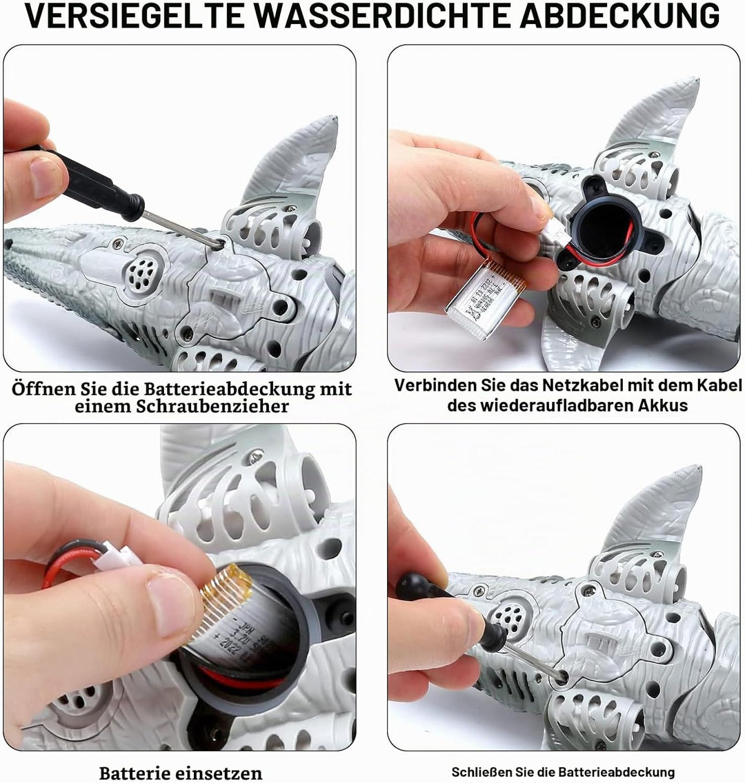 Ferngesteuertes Mosasaurus Spielzeug für Kinder, Ferngesteuertes Elektrisches Dinosaurier Boot mit S