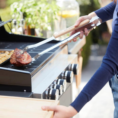 Barbecook Grillbesteck Set mit Grillgut-Wender, Grillgabel und Grillzange aus rostfreiem Edelstahl u