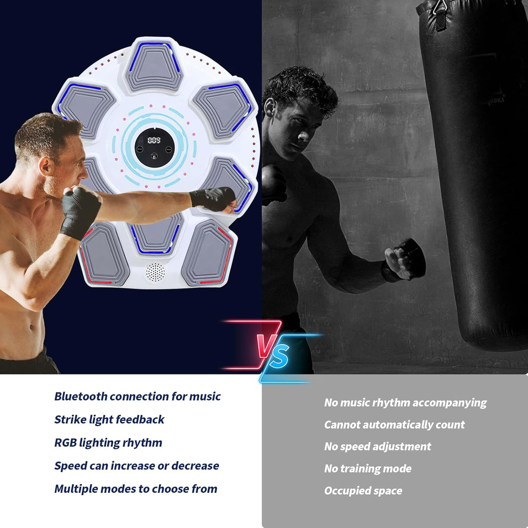 Music Boxing Machine für Erwachsene, Wandmontierte LED Licht Bluetooth Musikboxing Maschine Weiss-8
