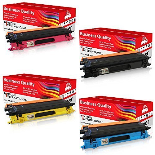 (4er Set (K+C+M+Y) Rebuilt Business Toner Brother TN135), 4X Kompatibel Business Tonerkartusche für