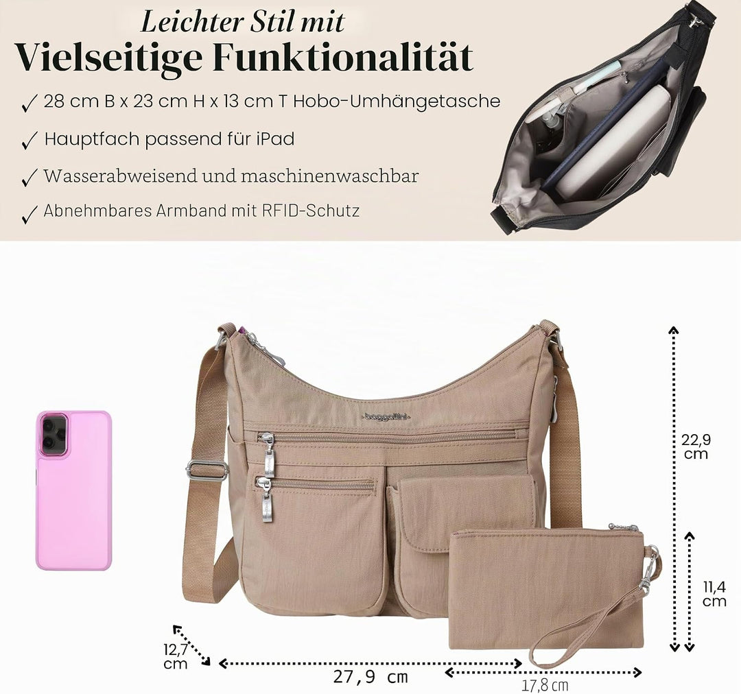 Baggallini Damen Everywhere bagg with überall Tasche mit RFID Einheitsgrösse Strand, Einheitsgrösse