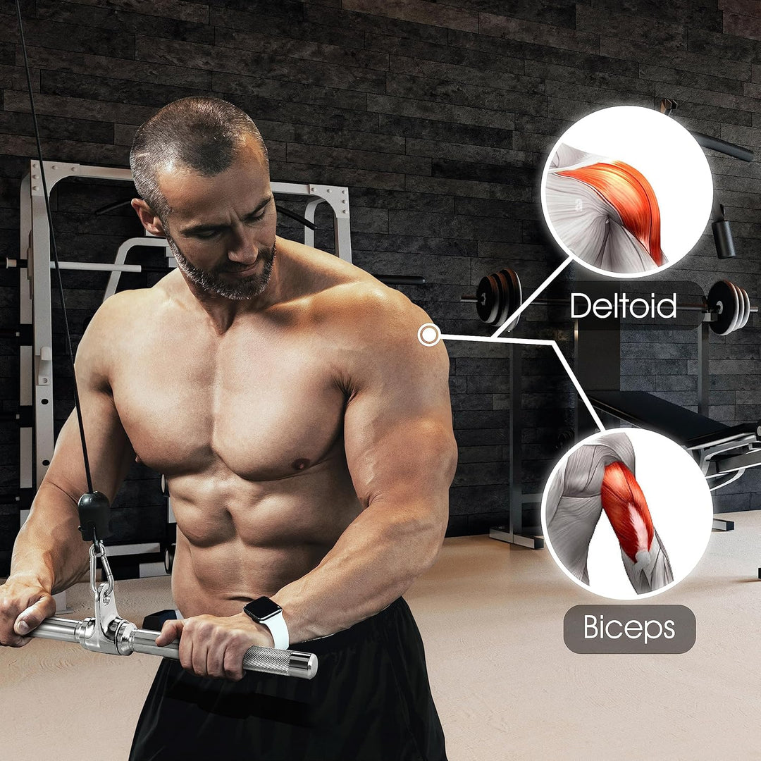 Yes4All LAT-Pull-Down-Kabelaufsatz, Trizeps-Pressstange, V-förmige Stange mit Diamant-Rändelgriff, B