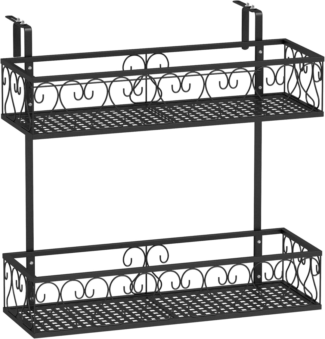 RELAX4LIFE Blumentopfhalter Balkon 2-Tier, Hängendes Blumenregal Metall, Hängeregal mit verstellbare