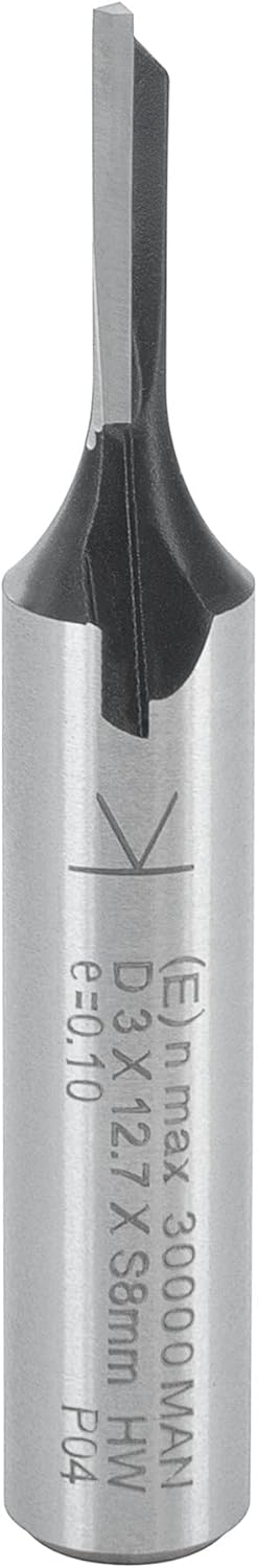 ENT 10042 Nutfräser HW, Schaft (S) 8 mm, Durchmesser (D) 3 mm, NL 12,7 mm, Z1, SL 32 mm, GL 51 mm D=