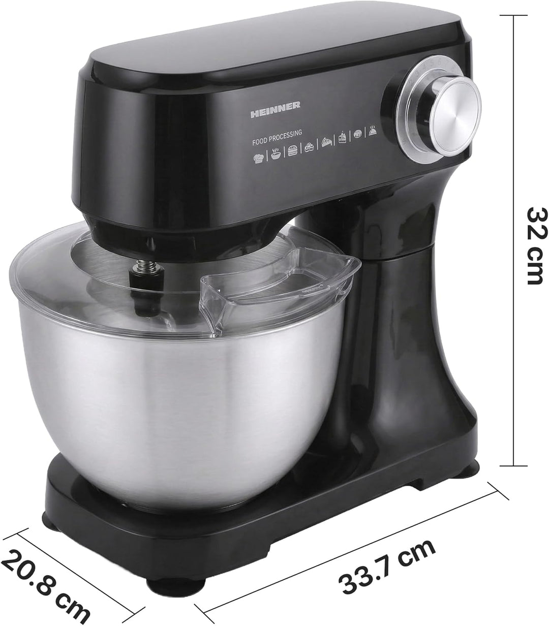 HPM-D750BK Stand Mixer – Planetary Mixing System, 750W Power, 5L Stainless Steel Bowl, 10 Speed Sett