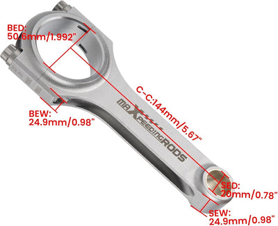 maXpeedingrods H-Schaft Pleuel für A4 TT Golf GTI 1.8T 2.0L 16V 20V 4 Zyl. 144mm