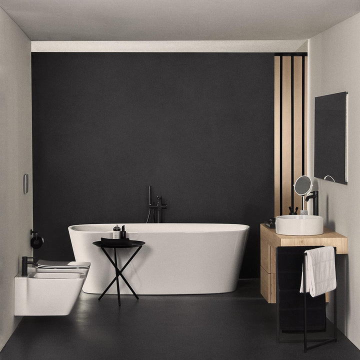 Ideal Standard BC197XG Ceraline Bidetarmatur mit Zugknopf-Ablaufgarnitur Silk Black, Silk Black