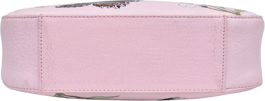 Anuschka Women's Hobobag aus Echtleder, handbemalt, kleine Grösse Butterfly Melody, Butterfly Melody