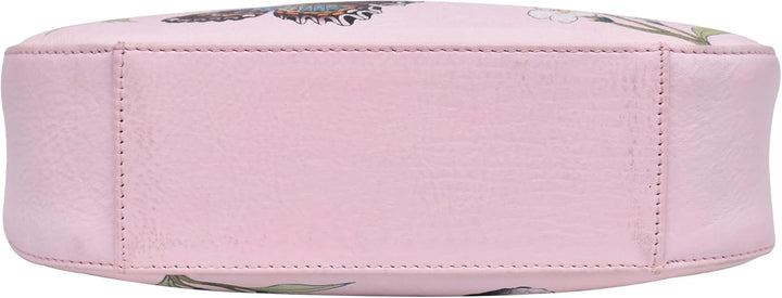 Anuschka Women's Hobobag aus Echtleder, handbemalt, kleine Grösse Butterfly Melody, Butterfly Melody