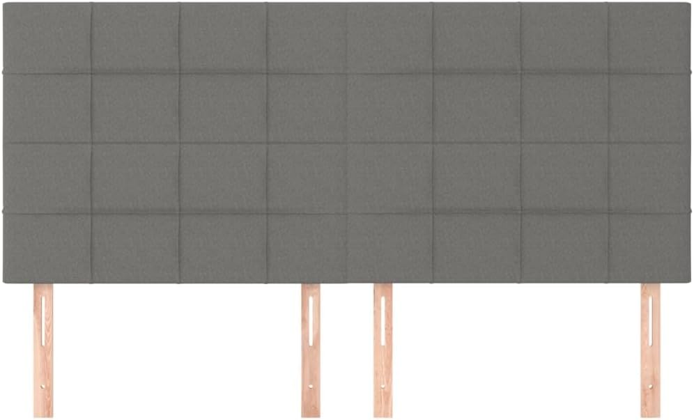 vidaXL Kopfteil 4 STK., Bettkopfteil mit Holzbeinen, Höhenverstellbar Polsterkopfteil für Bett, Bett