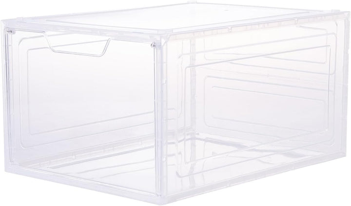 Carlo Milano transparente Schuhregale: 3er-Set Transparente Schuhbox, stapelbar, bis Grösse 47, Magn