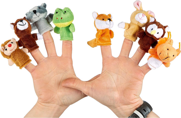 goki 50962 - Fingerpuppen-Set Waldtiere 8er Set aus Stoff