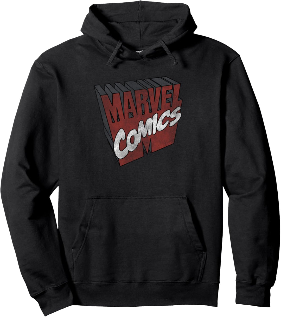 Marvel Retro 3D Logo Red Pullover Hoodie