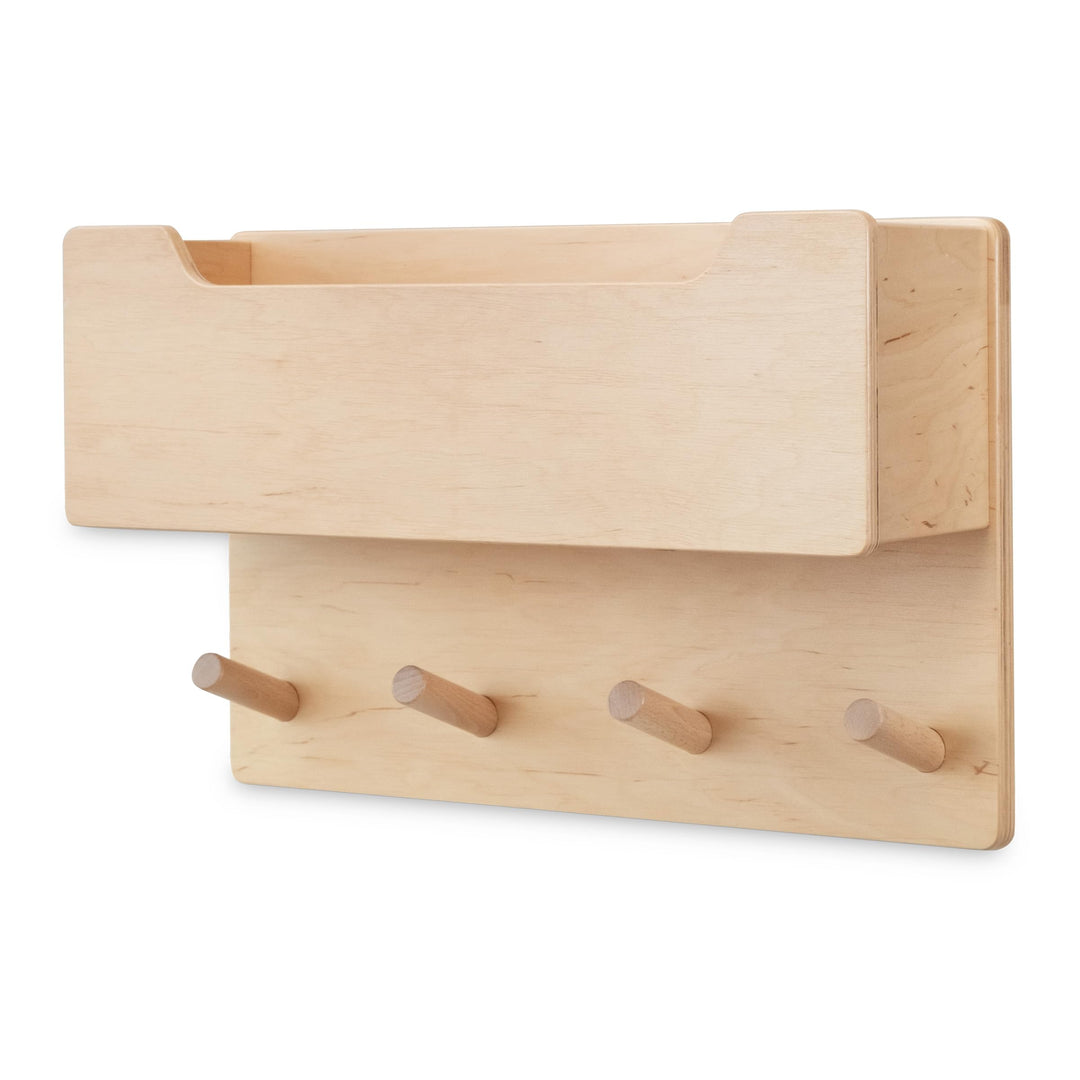 Ehrenkind® Kindergarderobe | Aus robusten Holz | Garderobe Kinder | Klein Natur Kleiderhaken Kinder