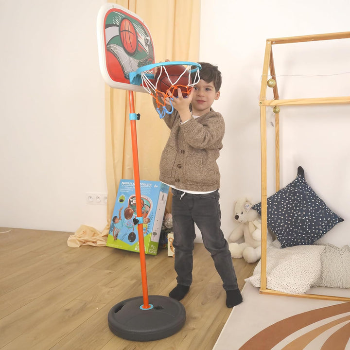 BLUE SKY - Basketballkorb mit Ball - Outdoor-Spiel - 042886 - Orange - Kunststoff - Kinder - Outdoor
