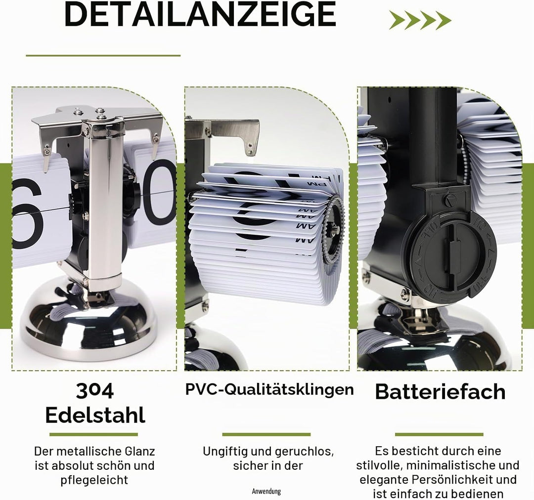 Tischuhr Vintage Retro Flip Uhr, Retro-Flip-Down-Uhr Mit GrossEn Ziffern, Tischuhr Digital Mit Batte
