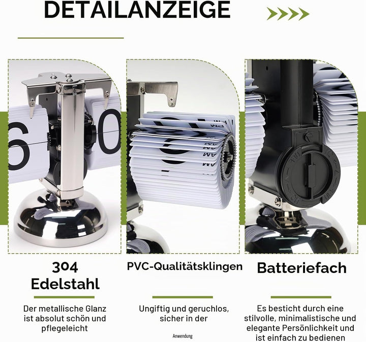Tischuhr Vintage Retro Flip Uhr, Retro-Flip-Down-Uhr Mit GrossEn Ziffern, Tischuhr Digital Mit Batte