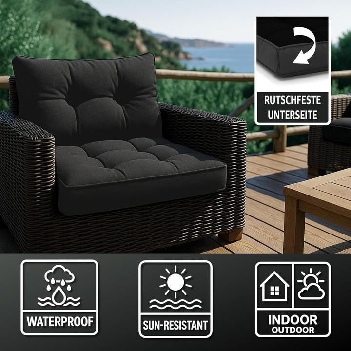 Amazinggirl Polster für Gartenmöbel Sitzpolster 60x60 cm - Lounge Kissen Outdoor Polster Balkon und