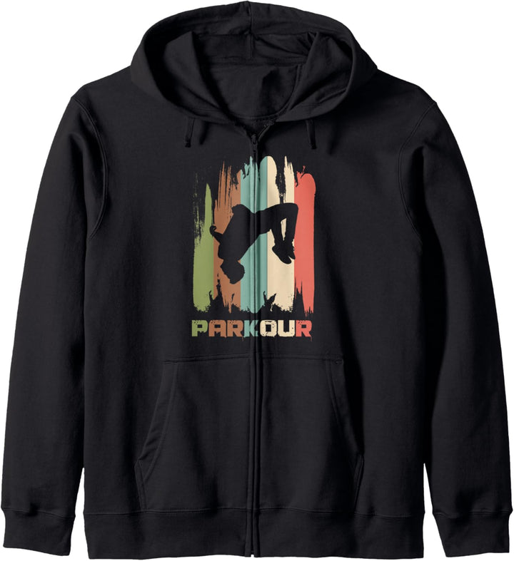 Parkour Retro Vintage Extremsport Strassensport Geschenk Kapuzenjacke