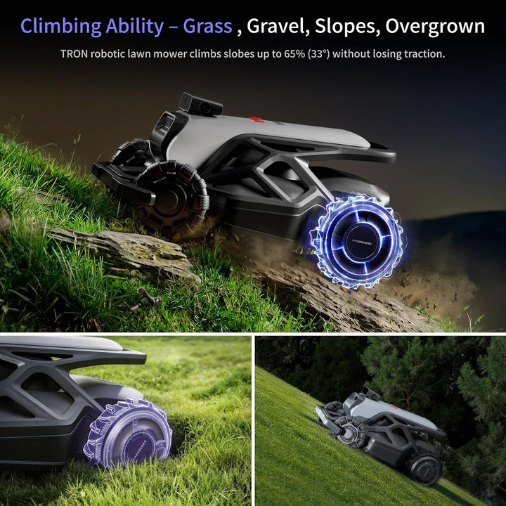 TRON Mähroboter ohne Begrenzungskabel für 2400 m² | AI Navigation VSLAM + NRTK Haute Précision, Zéro