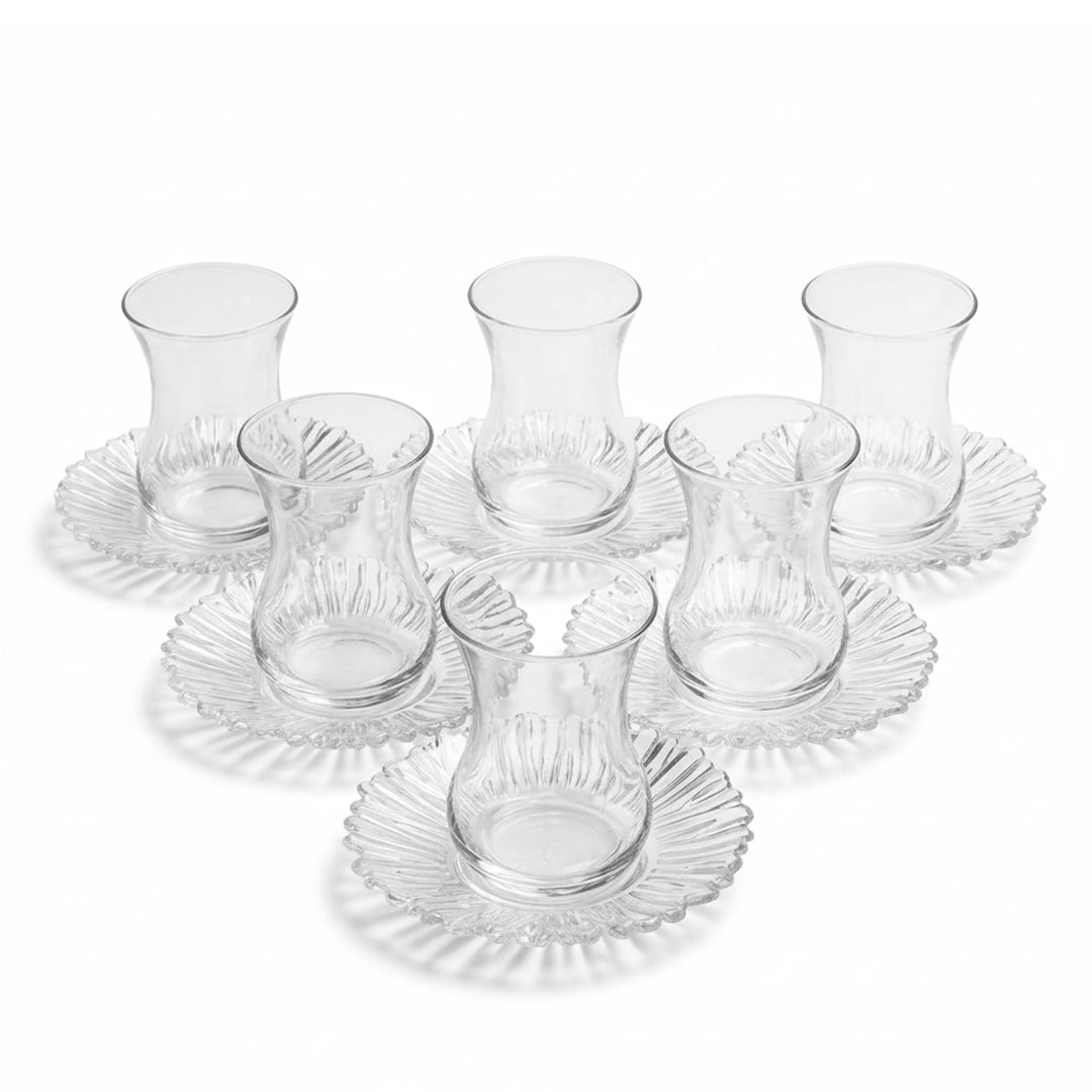 by Pasabahce Aurora Teegläser 160 ml, 12er Set, Tee Gläser aus Kristallglas, spülmaschinengeeignet A