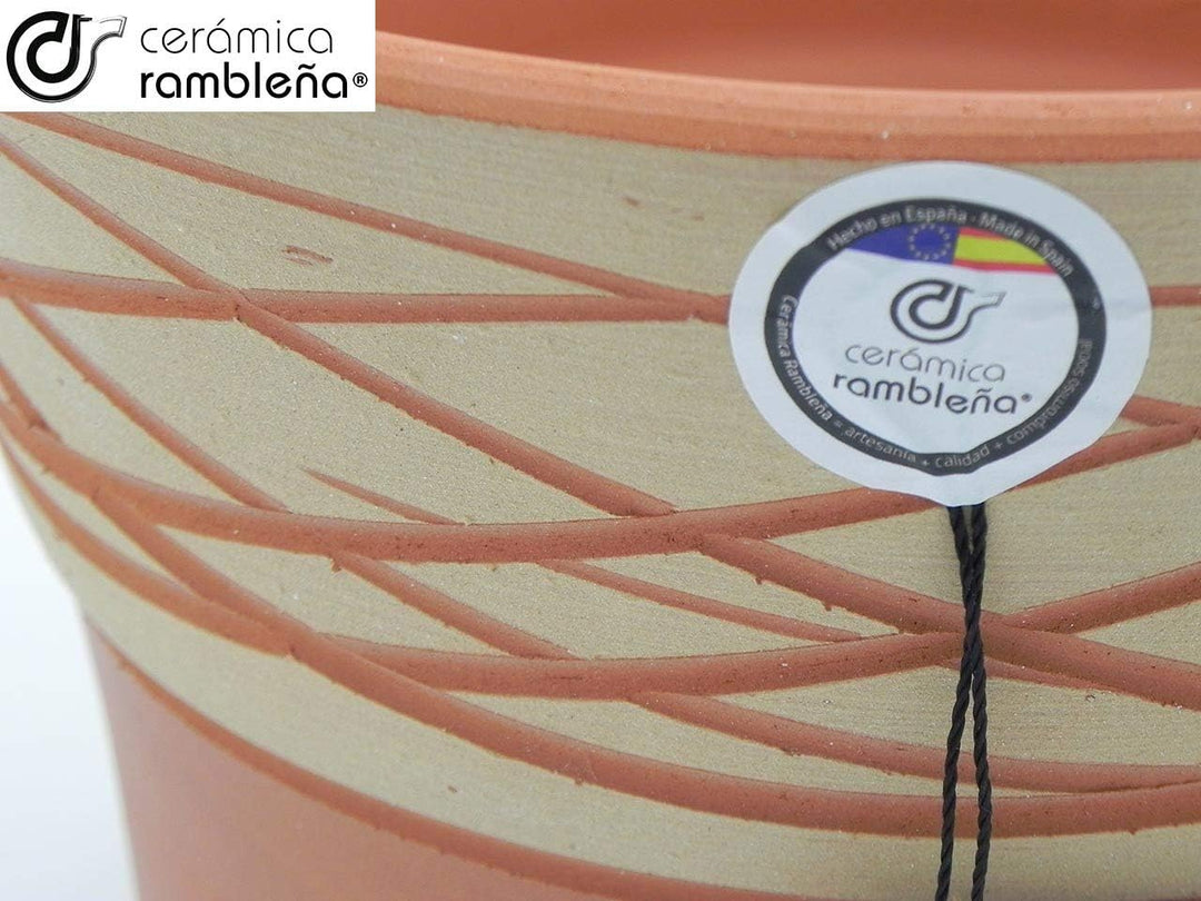 CERÁMICA RAMBLEÑA | Rote Tontöpfe | Dekorative Töpfe | Keramische Töpfe | Outdoor-Töpfe |100% handge