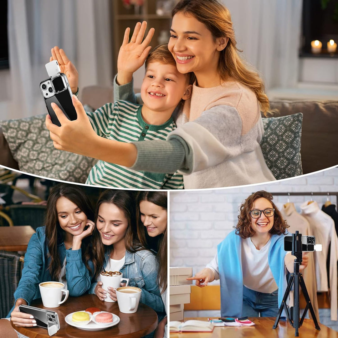 Selfie-Licht für iPhone 14 Plus, beleuchtete Blitzbeleuchtung, Selfie-Hülle, wiederaufladbar, LED, k