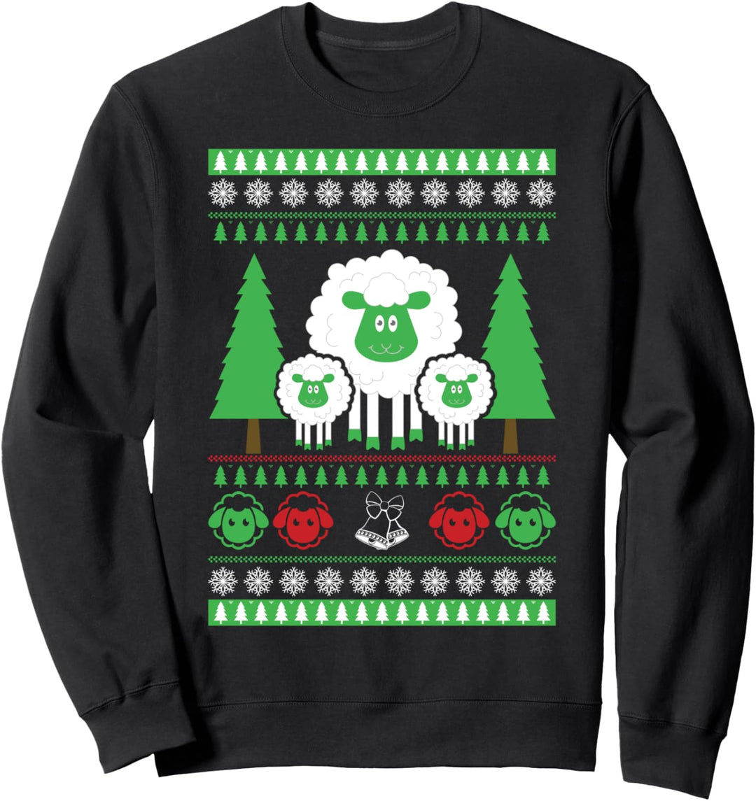 Landwirtschaft Ugly Christmas Weihnachtsfeier Schafe Motiv Sweatshirt