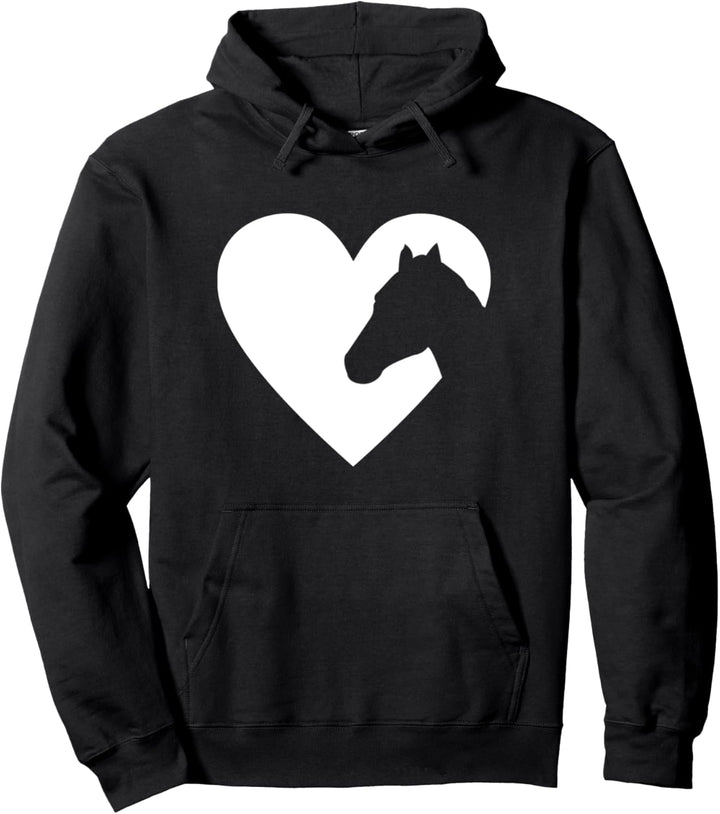 Pferd Silhouette Herz Liebe Pullover Hoodie