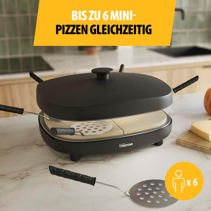 Tristar Pizzaofen für 6 Personen, 32x32 cm Backfläche, 1200W, Automatische Temperaturkontrolle, Kera
