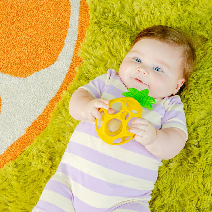 Bright Starts Oball Easy Grasp Ananas Beiring Spielzeug, Hold My Own Kollektion, BPA-frei, Unisex, N