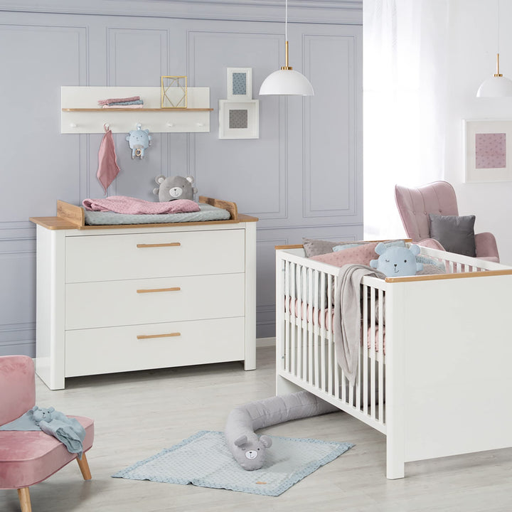 roba Möbelset 'Ava' 2-teilig, inkl. Kombi-Kinderbett 70 x 140 cm & Wickelkommode schranktief Kinderz