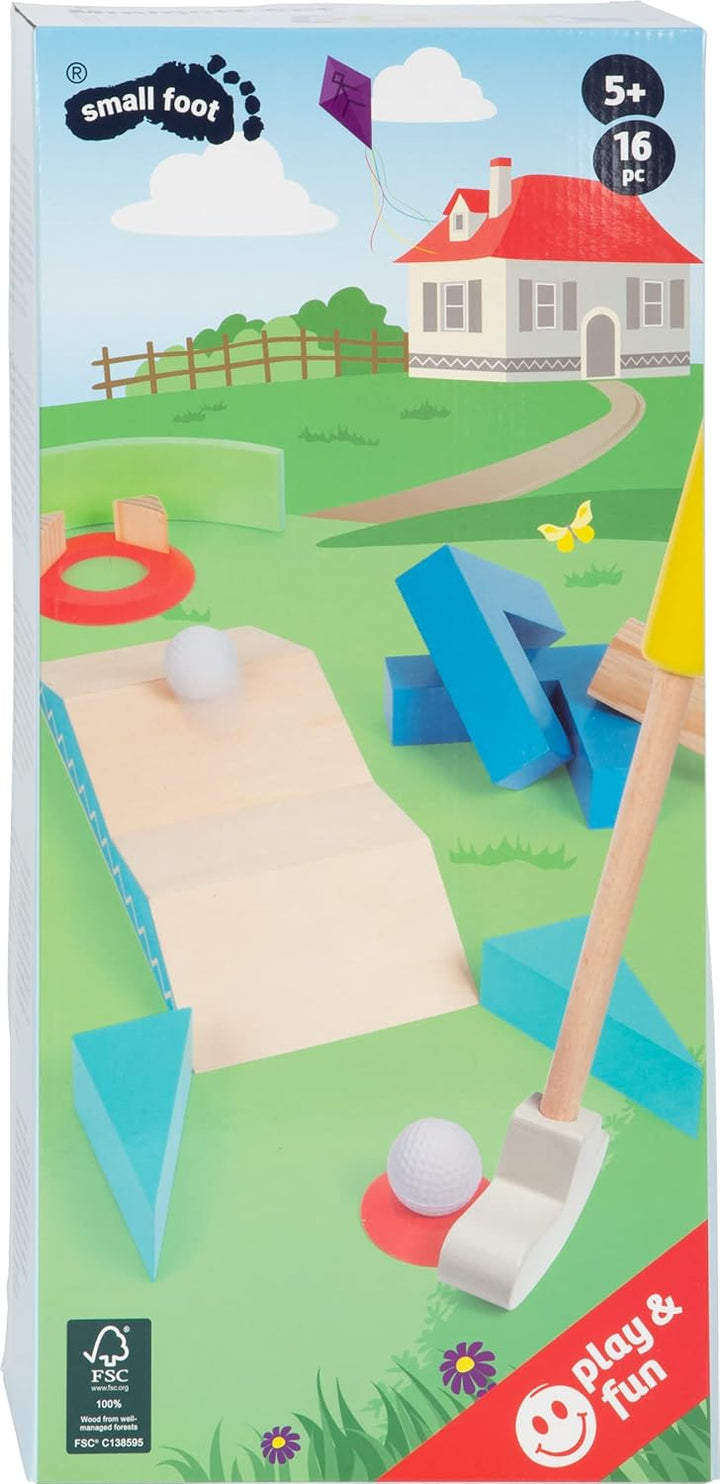 small foot Minigolf-Set "Active" aus Holz, FSC 100%-zertifiziert, 10 Hindernisse, Gartenspiel ab 5 J
