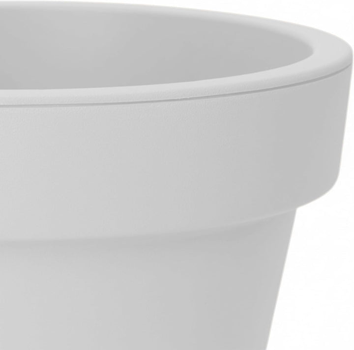 Spetebo Kunststoff Pflanzkübel L rund Ø 48 cm - weiss - Blumenkübel gross für Aussen und Innen - Gar