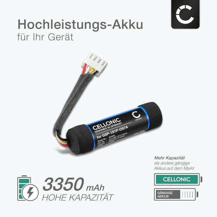 CELLONIC, Lautsprecherakku kompatibel mit Harman Kardon Onyx Studio 7 (3350mAh, 3.7V) Ersatzakku GSP