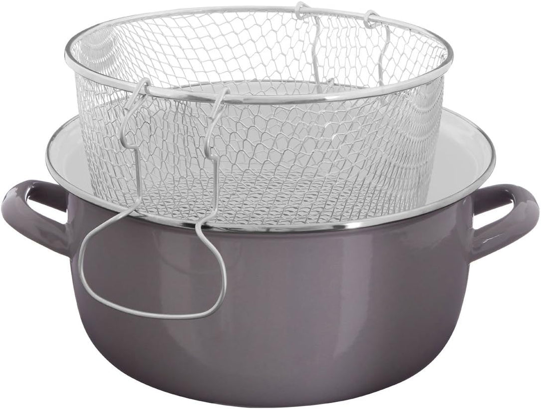 Premier Housewares 0102117 Fritteuse, Glas, Metall, 5 liters, grau, H16 x W33 x D27cm Grau Fritteuse