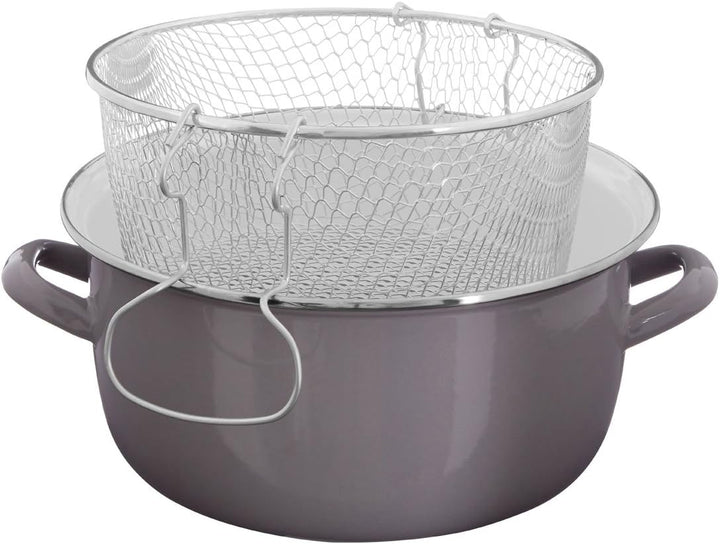 Premier Housewares 0102117 Fritteuse, Glas, Metall, 5 liters, grau, H16 x W33 x D27cm Grau Fritteuse