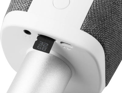 MusicMan Karaoke Mikrofon Fabric BT-X44 grau - Karaoke Songs via Smartphone, Bluetooth V4.2, 3.5mm A