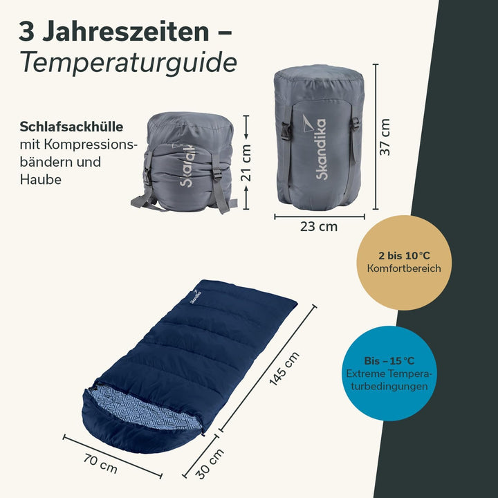Skandika Dundee Junior Kinderschlafsack | Outdoor Camping Schlafsack für Kinder, Flanell-Innenfutter