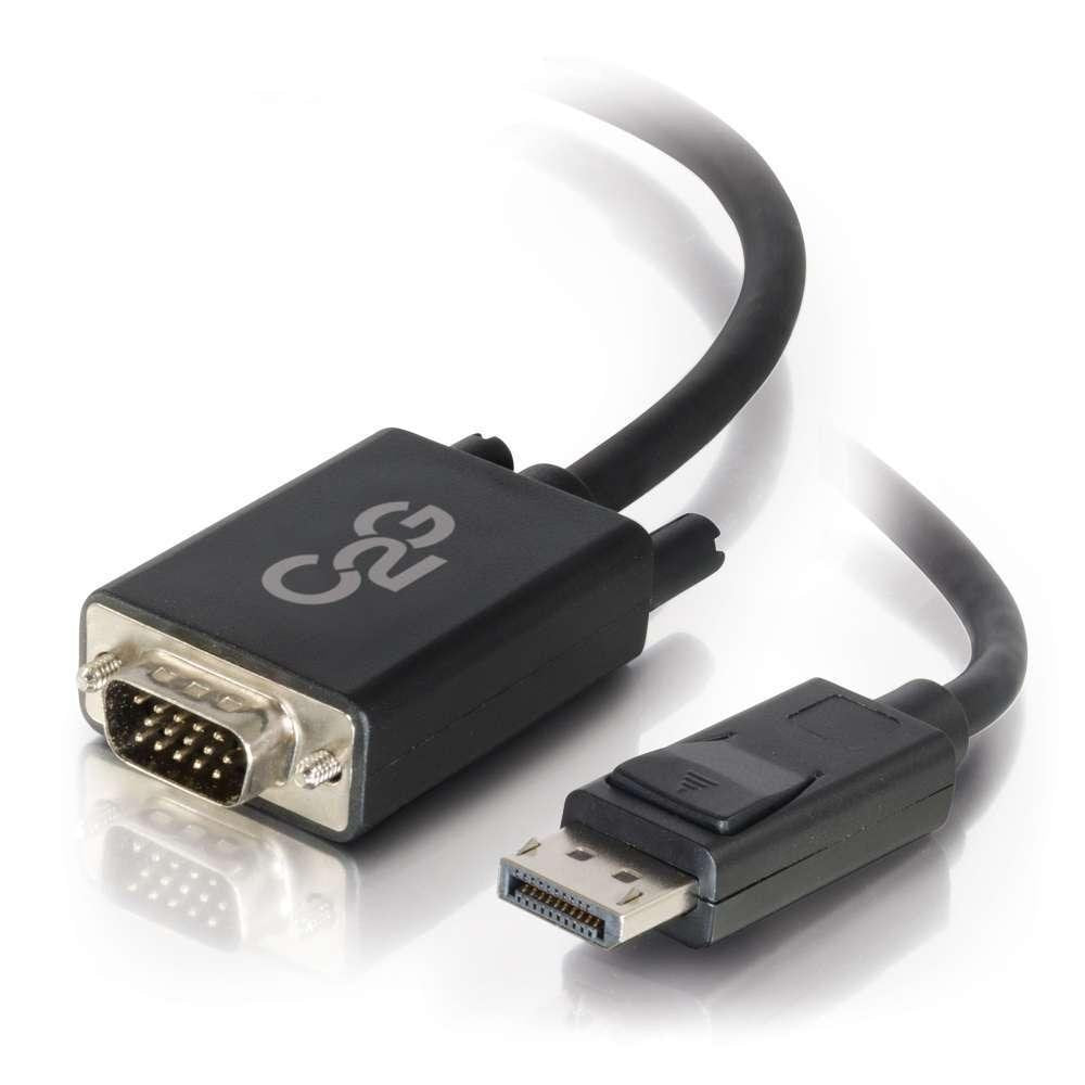 C2G 1m DisplayPort-Stecker auf VGA-Stecker Computer-Monitor-Adapterkabel Schwarz 1 m, 1 m