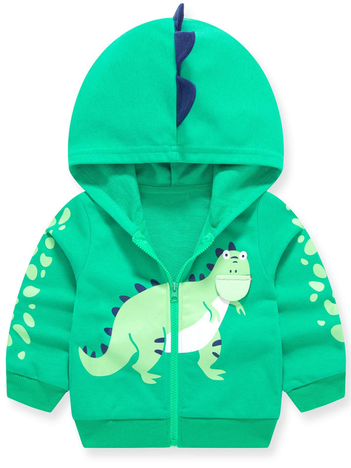 Alleen Jungen Sweatjacke Hoodie Langarm Baumwolle Kinder Pullover Dino Kapuzenpullover Jacke mit Kap