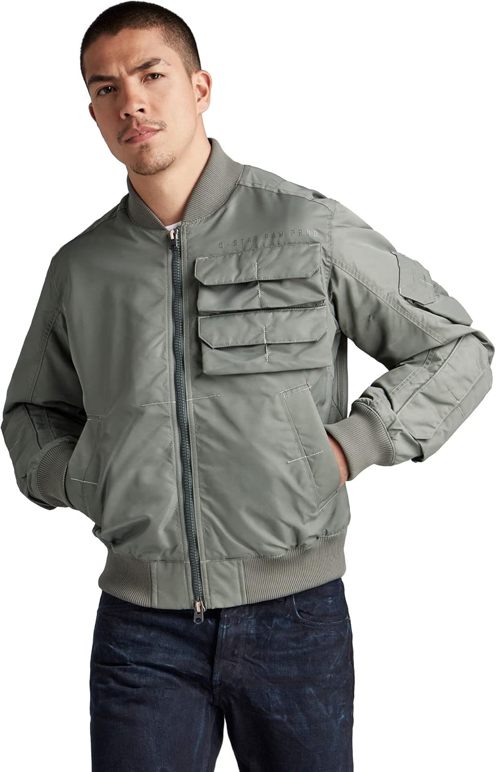 G-STAR RAW Herren Chest Pocket Bomberjacke Jackets S Grün (Orphus D20117-c143-722), S Grün (Orphus D