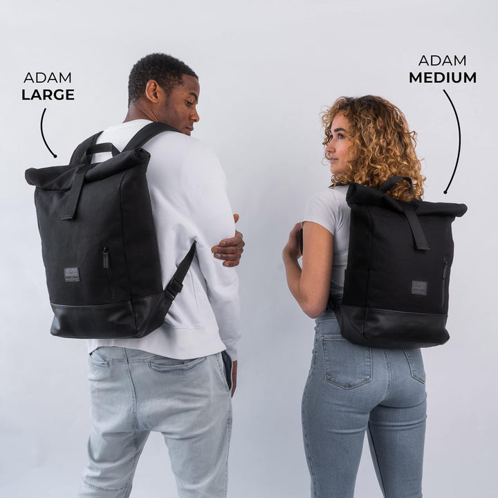 Johnny Urban Rolltop Rucksack Damen &amp; Herren - Adam Large - 15.6" Laptop Fach - Robustes Baumwoll Ca