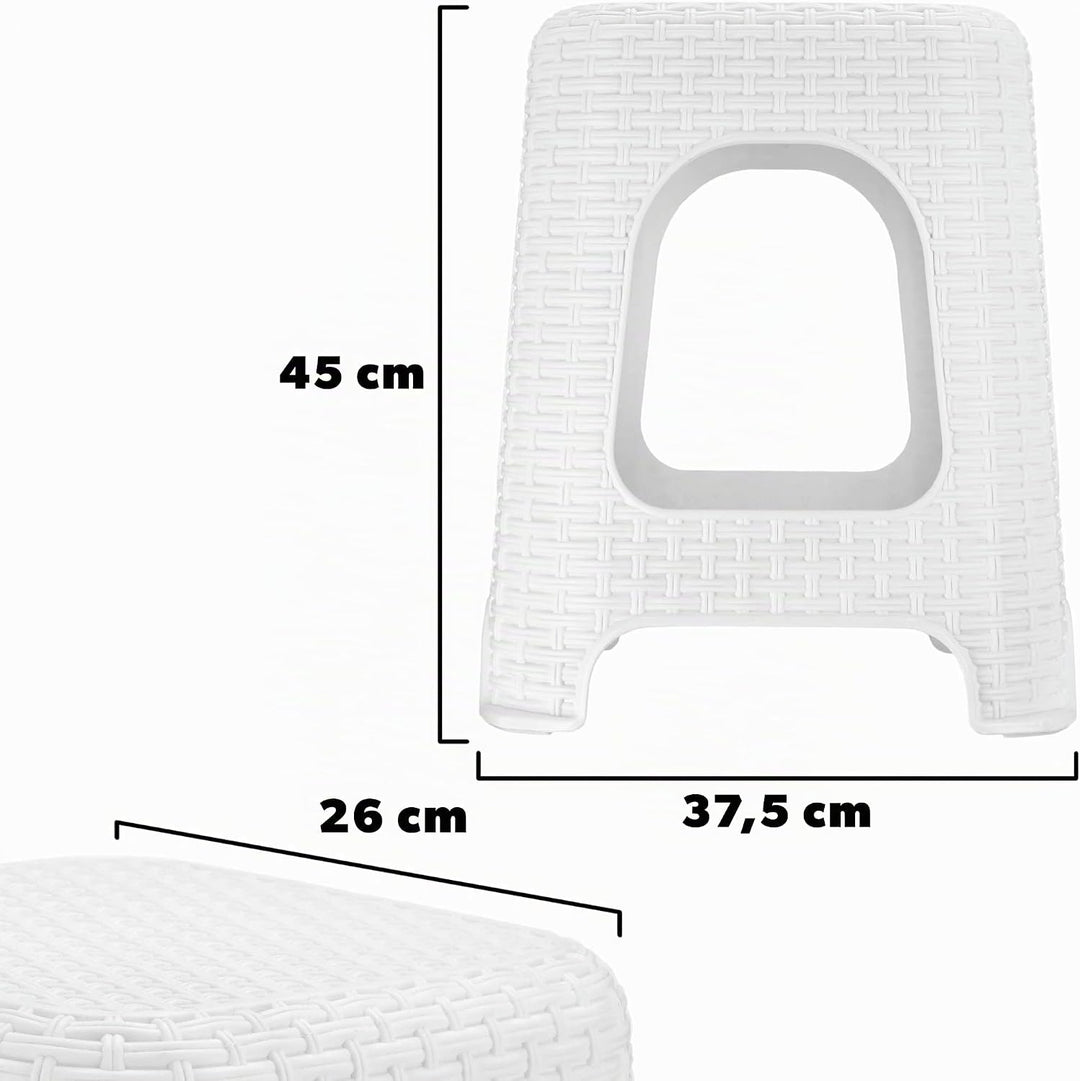KADAX Hocker aus Kunststoff, Tritthocker bis 120 kg, Rattanhocker mit Antirutschfüssen, Badhocker, W